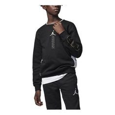 (GS) Air Jordan Air Holiday Shine Crewneck 'Black' FB9470-010 Jordan Air, Fashion Performance, Stylish Sneakers, Perfect Pair, Air Jordan, Your Perfect, Air Jordans, Jordan, Crew Neck