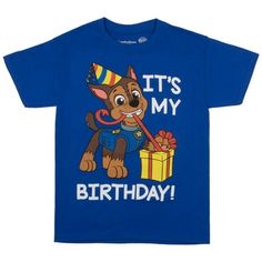 Join the leader of the Paw Patrol team on your child's special day with the Nickelodeon Paw Patrol Chase "It's My Birthday" Short Sleeve T-Shirt for Kids that showcases an engaging graphics of Chase the lovable and brave police pup accompanied by the text "It's my birthday". Made from pure cotton this tshirt offers unparalleled comfort and excellent breathability. It ensures your child stays cool and comfy in their action-packed birthday adventures. This adorable design is sure to bring an extra 3rd Birthday Party For Boy, 4th Birthday Boys, Paw Patrol Shirt, Paw Patrol Chase, 2nd Birthday Boys, Birthday Boys, Chase Paw Patrol, Paw Patrol Nickelodeon, Birthday Boy Shirts