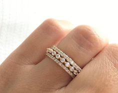 Stackable Rings Gold, Stacking Rings Gold, Milk Jewelry, Gold Stacking Rings, Eternity Ring Set, Vintage Gold Engagement Rings, Stackable Diamond Rings, Gold Amethyst Ring, Eternity Ring Gold