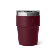 the yeti tumbler cup is shown in red