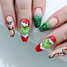 You're a mean one 🎄 ALL HAND PAINTED BABY 💅

Using @the_gelbottle_inc  & @apresnailofficial 

#qute #quteoriginals #qutenailsbyquinn #qutenails #wasagabeachnailtech #wasagabeachnailartist #wasagabeachnails #wasagabeach #wasaga #collingwoodnailartist #collingwoodnailtech #collingwood #elmvale #elmvalenails #canadiannailtech #canadiannails #fyp #scratchmag #nailartjunkie #nailartcanada #nailartontario #christmasnails #christmas2022 #grinch #thegrinch #grinchnails #xmasnails #meanone #xmas2022 #h Coco Nails, Nail Art Noel, Dot Nail Designs, Organic Nails, Cute Christmas Nails, Christmas Nails Acrylic, Festival Nails, Xmas Nails, Stick On Nails