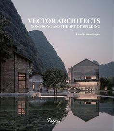 the cover of a book with an image of buildings and trees in front of it