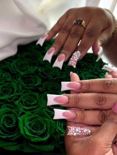 Acrylic Toe Nails, Long Acrylic Nail Designs, Girly Acrylic Nails, French Tip Acrylic Nails, Dope Nail Designs, Short Square Acrylic Nails, Long Acrylic Nails Coffin