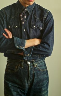 THE ORIGINAL VAGABOND Wrangler Cowboy Cut Men Outfit, Western Outfits Man, Americana Fashion Men, Japan Jeans, Denim Outfit Men, Stylish Men Wear, Cowboy Baby, Denim Inspiration, Denim Projects