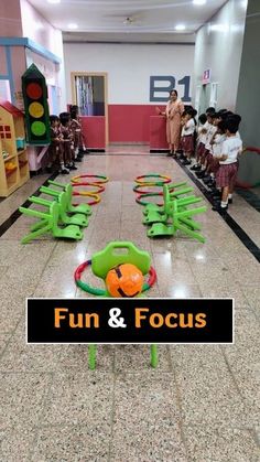 children's toys are lined up on the floor