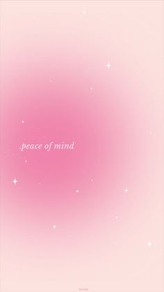 a pink background with the words peace of mind