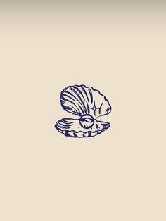 a drawing of a seashell on a beige background