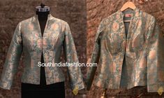 Jacket Style Blouses For Saree, Jacket Blouse Designs For Saree, Blouses For Silk Sarees, Style Blouse Designs, Jacket Style Blouse, Brocade Designs, Banarasi Blouse, Saree Jacket Designs, Banarasi Fabric