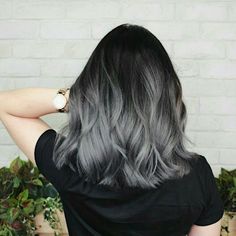 Grey Ombre Hair, Wavy Hairstyles Medium, Easy Hairstyles For Medium Hair, Silver Hair Color, Ombre Hair Color, Grey Hair Color, Hair Dye Colors, Hair Inspiration Color