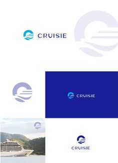 the logo for cruise, which is designed to look like an ocean liner