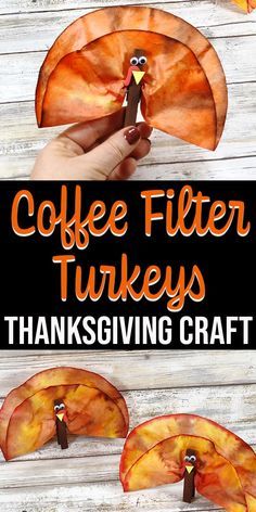 coffee filter turkey thanksgiving craft for kids