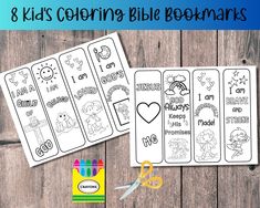 printable bookmarks for kids to color with the text, 8 kids's coloring bible