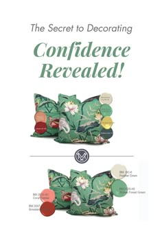 the secret to decorating confidentence revealed book cover with two green bags and one red bag