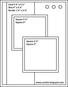 three square frames are shown with measurements for each one, and the other is labeled