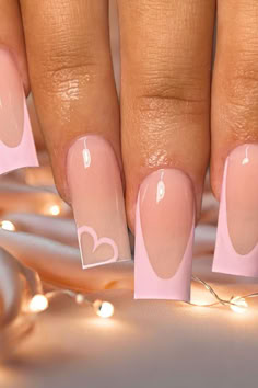 Chic and Sweet: Elegant square nails in glossy baby pink with a touch of romance. 💅💕 // Photo Credit: Instagram @helen.purenails Cute Valentines Nails Short Coffin, Valentine’s Day French Tip Nails Pink, Short Square French Tip Nails Valentines, Pink French Tip Nails Square Medium, Pink Nails Holiday, Valentines Day Nails Square Pink, Nail Design Square Shape, Baby Pink Nails With Design Art Ideas, Baby Pink Prom Nails