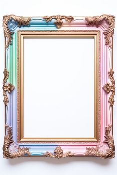 an ornate gold frame with pastel colors