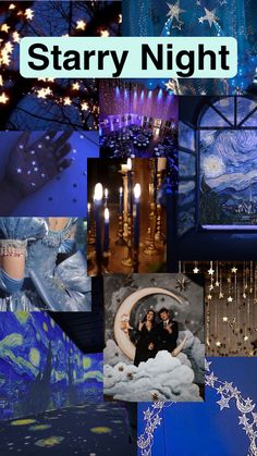 starry night collage with stars and lights