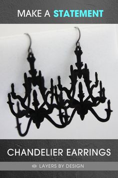 Why should the ceiling have all the fun of being adorned by a pretty chandelier? Take two with you. Adorn your ears with these 3D printed chandelier silhouettes. They showcase you are classy but also spunky. #halloweenearrings #halloweenjewelry #3Dprintedjewelry #gothicjewelry #gothearrings Architect Jewelry, Goth Earrings, Statement Chandeliers, 3d Jewelry, Jewelry Gothic, 3d Printed Jewelry, Halloween Necklace, Gothic Earrings, Goth Jewelry