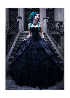 Black Gothic Long Prom Dress D1039 - D-RoseBlooming Gothic Bridesmaids, Gothic Ball Gown, Gothic Prom Dress, Black Wedding Dress Gothic, Bridal Dresses Vintage, Black Wedding Gowns, Fall Fashion Skirts, Gothic Wedding Dress, Black Halloween Dress