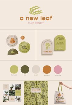 an advertisement for a plant nursery with different colors and designs on the front, side, and