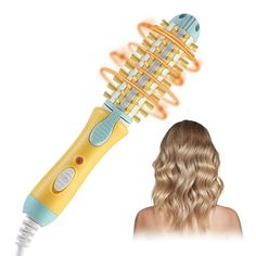 Curling Iron Heated Round Brush Antiscald Mini Curling Brush For Short Hair Electric Wand Curling Iron Ceramic Hair Tools For Styling Features: 1-Step Hair Styler With a powerful combination of a round brush and a hair dryer tool, this can effectively dry and style your hair at once, giving you a voluminous and frizz-free shining in one single step. Multifunctional Hair Styling Brush Straighten, dry, curls, style, smooths and add a dramatic volume and shining to your hair and get long lasting cu Hot Curlers, Wand Curling Iron, Hair Straightener And Curler, Curling Brush, Wand Hairstyles, Hair Straighteners Flat Irons, Curling Hair With Wand, Curling Iron Hairstyles, Travel Hairstyles