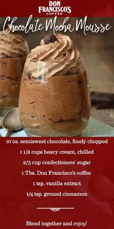 chocolate mocha mousse recipe in a jar