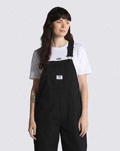 A workwear-inspired overall gets an upgrade in the Groundwork Overalls, blending style and functionality for a fun seasonal look. Featuring a durable canvas build, novelty stitch details, and traditional metal fasteners finished with a simple logo patch at the chest pocket. 100% Cotton fabric Workwear-inspired overall Carpenter-style pockets Metal fasteners Logo patch 28'' inseam 16.5'' leg opening Model is wearing size 26 or Small Cotton Shortalls With Relaxed Fit For Fall, Fall Cotton Shortalls In Relaxed Fit, Utility Cotton Overalls With Patch Pockets, Fall Utility Shortalls For Workwear, Cotton Shortalls For Workwear In Fall, Cotton Shortalls With Side Pockets And Relaxed Fit, Cotton Relaxed Fit Shortalls With Side Pockets, Relaxed Fit Cotton Shortalls With Side Pockets, Black Cotton Shortalls With Pockets