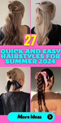 Ponytail For Thick Hair, Quick Updos For Long Hair, Cute Updos For Work, Quick Work Hairstyles, Job Interview Hairstyles, Copper Brown Hair Color, Quick And Easy Hairstyles, Quick Updos, Hairstyles For Summer