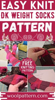 an easy knitted sock pattern with instructions to make it