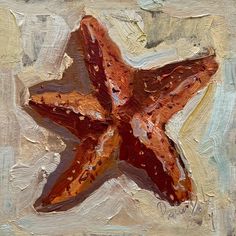 an abstract painting of a starfish on canvas