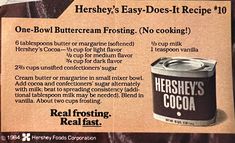 an advertisement for hershey's easy - diet recipe 10, with instructions on how to make it