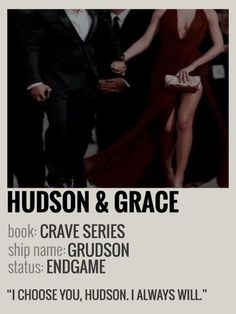 the poster for hudson and grace shows two people in formal attire, one holding hands