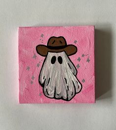 a painting of a ghost wearing a hat