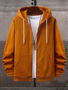 Hoodies Zipper, Shein Men, Thermal Hoodie, Dressy Casual Outfits, Zip Up Hoodies