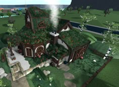 Alt Bloxburg House, Bloxburg House Builds Cottage Core, Earthy Bloxburg House, Fairycore Bloxburg House, Overgrown Bloxburg House, Botanical Bloxburg Houses, Realistic Cottage Bloxburg, Bloxburg Fantasy Build, Bloxburg House Ideas Cottage