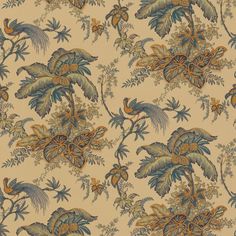 an image of a wallpaper with flowers and birds