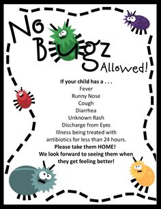 an image of a poster for children's book called no bugz allowed?