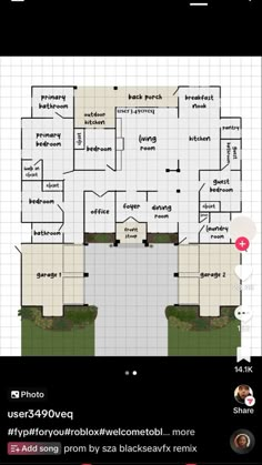 the floor plan for a house that has been built in an open area with no windows