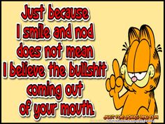 Frog Things, Garfield Quotes, Eeyore Quotes, Garfield Pictures, Garfield The Cat, Seafood Lasagna, Garfield Cartoon, Snarky Humor