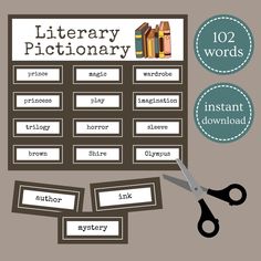 an image of a library dictionary with scissors