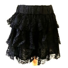 Wet Seal Brand Black Lace Mini Skirt Three Tiers And Elastic Waist Band Nwt New With Tags Size S Approximate Measurements, Laid Flat, Unstretched: - Waist: 13" Inches (About 26" Inches Around) - Length: 15" Inches Waist Band Has Some Stretch! Gothic Tiered Mini Skirt For Summer, Gothic Skirted Bottoms For Summer, Gothic Mini Skirt For Summer, Gothic Skort For Summer, Gothic Lined Mini Skirt For Summer, Gothic Summer Mini Skirt With Lining, Black Lace Lined Skirt, Black Lace Mini Skirt For Party, Black Lace Mini Skirt For Summer