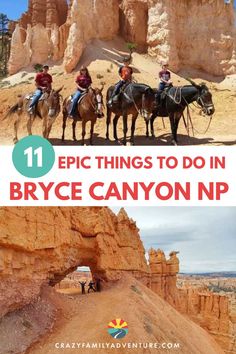 Are you planning a family vacation to Bryce Canyon National Park in Utah? Here are 11 amazing things to do in Bryce Canyon that you cannot miss plus we share epic hikes to take with kids. Find the best campgrounds, where to eat, scenic drives to take, and so much more. Bryce Canyon is so unique and packed with many awesome outdoor activities that this guide will help you to plan the best itinerary for a once-in-a-lifetime trip. Check out our blog for all the details, and start making memories. Bryce Canyon National Park Hikes, Bryce Canyon Hikes, North America Travel Destinations, Best Campgrounds, Vacation Itinerary, Hiking National Parks