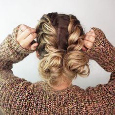 A Messy Bun, Braided Prom Hair, Two Braids, Synthetic Hair Extensions, Braided Hairstyles Easy, Trending Hairstyles, Braided Updo