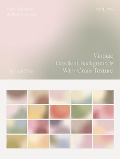 an abstract background with pastel colors and text that reads vintage gradant backgrounds with grain texture