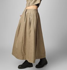 "Winter Maxi skirt for women, Warm Button-down skirt, Long skirt, Custom made, Made to order, Plus size -Model height: 5'7\" wearing size S -Length: 38\" -Fit: A-line -Closure: Front button and zipper" Fitted Skirt With Pockets For Daywear, Fitted Maxi Skirt With Buttons, Fitted High Waist Maxi Skirt With Buttons, Beige Buttoned Long Skirt, Fitted Long Skirt With Button Closure, Beige Long Skirt With Buttons, Spring Relaxed Skirt With Button Closure, Button Closure Maxi Skirt For Work, Casual Fitted Maxi Skirt With Button Closure