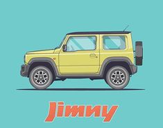 a yellow jeep with the word jimmy on it