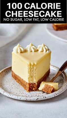 Low Fat Cheesecake, Low Calorie Cheesecake, Healthy Cheesecake Recipes, Protein Cheesecake, Healthy Cheesecake, Low Carb Low Fat Recipes, 100 Calorie, Low Calorie Desserts