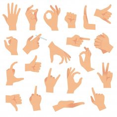 a collection of different hand gestures