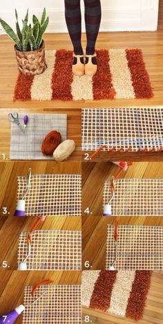 step by step instructions on how to make a diy door mat for your home