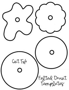 the cut outs for two flower shaped doughnuts